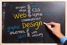 Services include web design and development